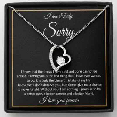 I'm Sorry Necklace Gifts, Apology Gifts For Her, Forgiveness Gift, Wife Gift