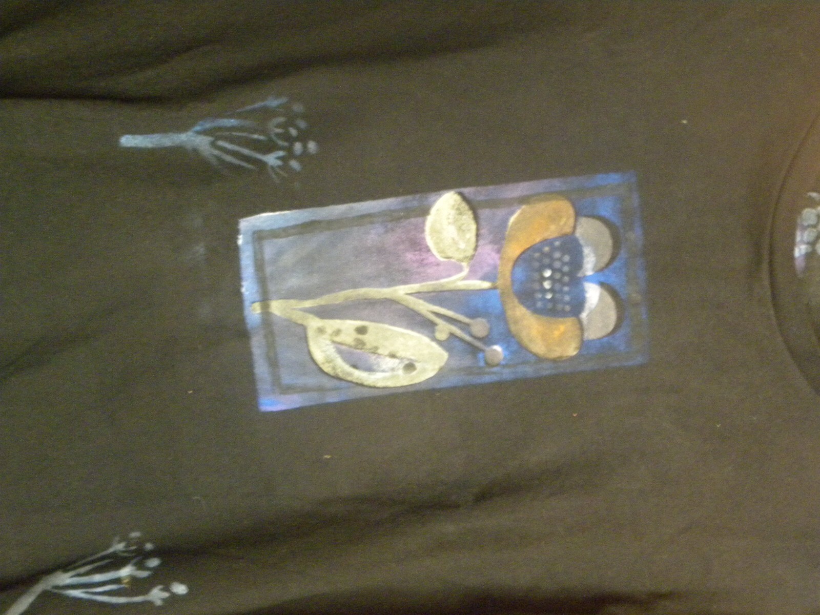 HAND PAINTED IN STYLE OF BLUE FISH TSHIRT SIZE 2X image 2
