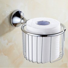 Polished Chrome Brass Wall Mounted Toilet Paper Holder Tissue Roll Rack sba943