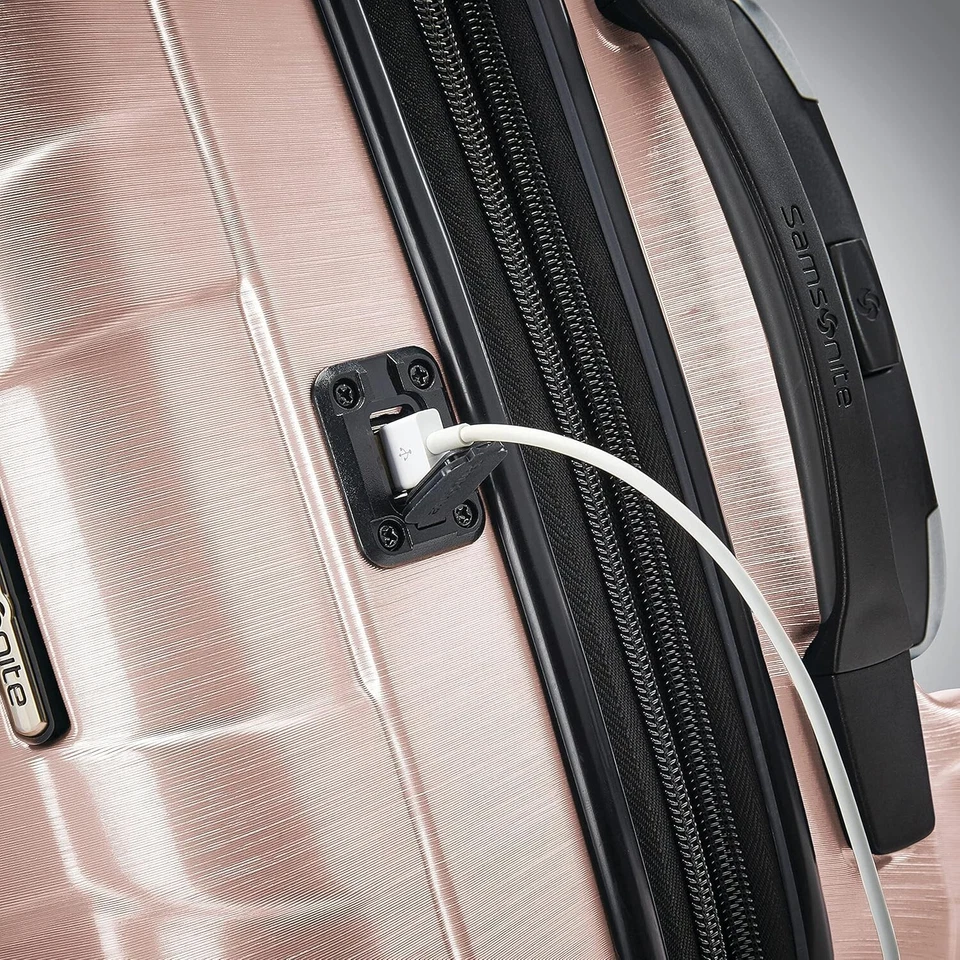 Samsonite Centric 2 Hardside Expandible Equipaje Spinner 2 Piezas 20" 24" Rosa Foto 3 de 4