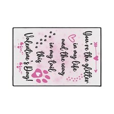 Heavy Duty Floor Mat Yoou're the Gliiter in my Life - Valentine Dog Lover