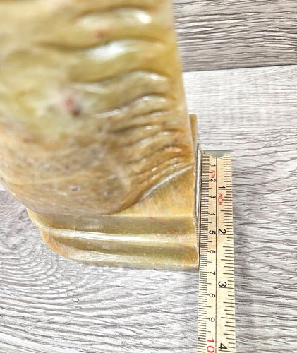 Vintage Yellow Onyx 8" Horse Head Hand Carved Stone Figurine Home Decor Gift - Picture 15 of 17