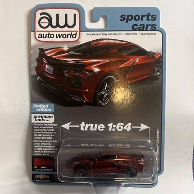 2022 Auto World Premium 2020 Chevy Corvette Red Metallic 1:64 Diecast Car