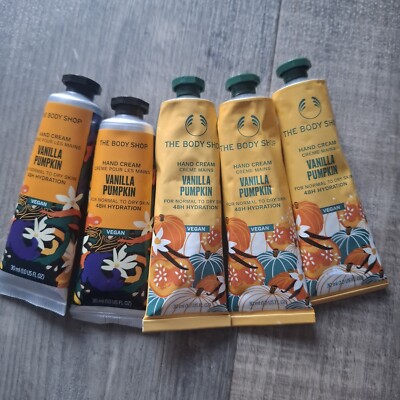 Vanille Kürbis Handcremes X5 Neu in Verpackung Weihnachten Strumpf Füller Geschenk
