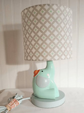 Lambs and Ivy elephant, nursery, child's room, lamp and shade