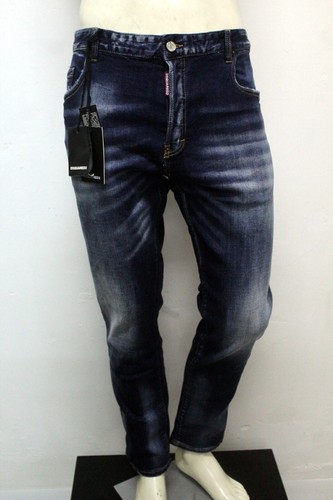 Dsquared2 Jeans Uomo Pantalone Nuovo Taglia 54 Blu Pant Pants Regular In Cotone - Zdjęcie 8 z 19