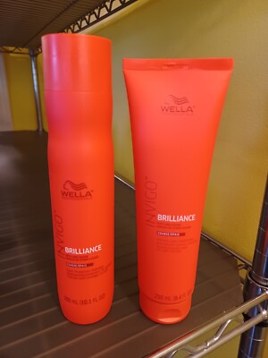 WELLA Invigo Brilliance Shampoo 10.1 oz & Conditioner 8.4 oz for Coarse Hair Duo