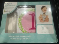 Pear Head Baby's Girl First Year Belly Milestone Stickers Months 1-12