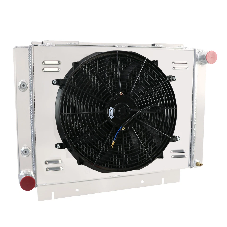 4 Row Aluminum Radiator Fan Shroud Relay For 1960-1963 Ford Galaxie 500 l6 V8 AT - Image 4 of 4