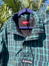 supreme jacket green size large 2018 plaid an...