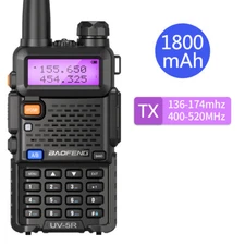 UV-5R VHF UHF Dual-Band Ham 5W Portable Two-way Radio Walkie Talkie + Earpiece