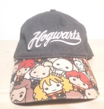 Harry Potter Hogwarts Baseball Cap Gray Graphic Strap Back Adjustable Kids Women
