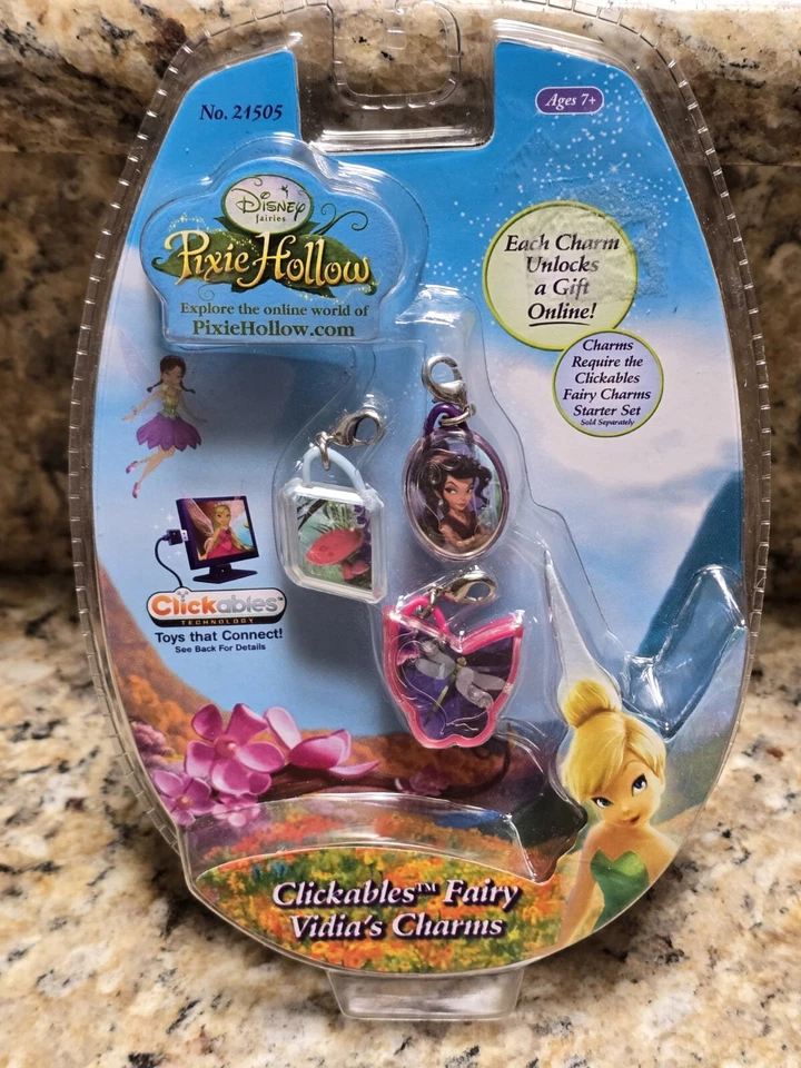 Tinkerbell Fairies Pixie Hollow Clickables Fairy Bracelet Charm NEW LOT OF 2 - Image 2 of 4