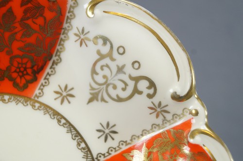 RS Prussia Reinhold Schlegelmilch EPOS Red Orange & Gold Bowl Circa 1904 - 1938 - Picture 4 of 9