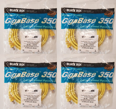 CAT5 CAT5 RJ45 Ethernet LAN Network Patch Cable Yellow - 10 feet- 4 Pack