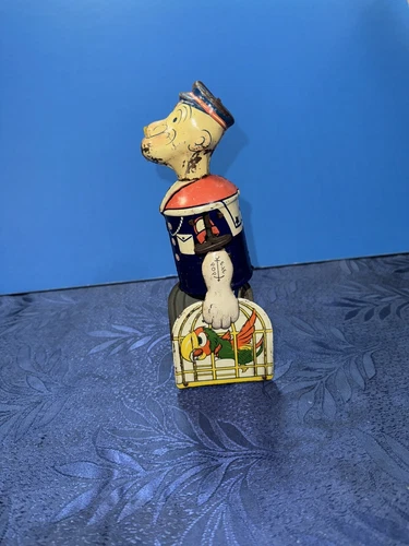 Vintage Marx Wind Up Popeye With Parrots Tin Toy