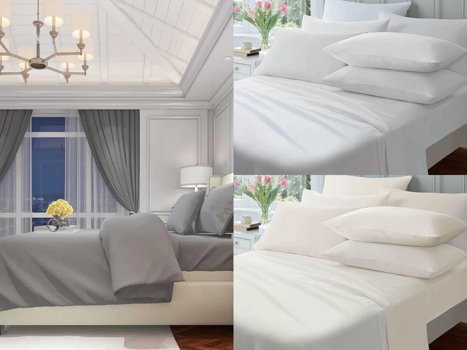 Brushed Cotton Flannel Fitted Sheets Soft Warm 25cm Deep Flannelette Bed Sheets