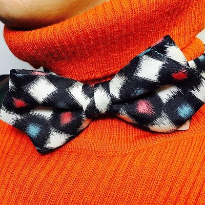 Vintage Kimono-Silk handmade Bow Tie, Seidefliege, Handarbeit, unisex