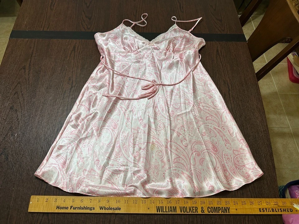 ADONNA Vestido de Noche Bata Mujer L Rosa Paisley con Etiqueta Poliéster Foto 2 de 4