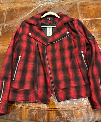 Men's Premium Check Wool Biker Jacker - Extremely Rare Last One