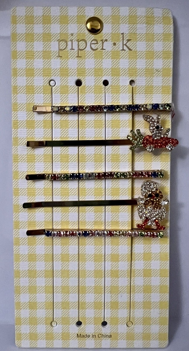 Piper K Easter Bunny Carrot Chick Egg Hair Pins Gold  display picture 3
