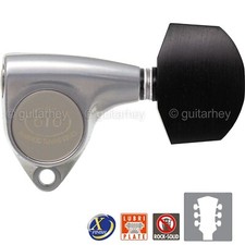 NEW Gotoh SGV510-EN01 Tuners L3 R3 Keys 1:18 Ratio, EBONY 3x3 - X-FINISH CHROME