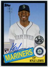 2020 Topps Series 1 Kyle Lewis 1985 Black Border Rookie Auto 110/199 Mariners