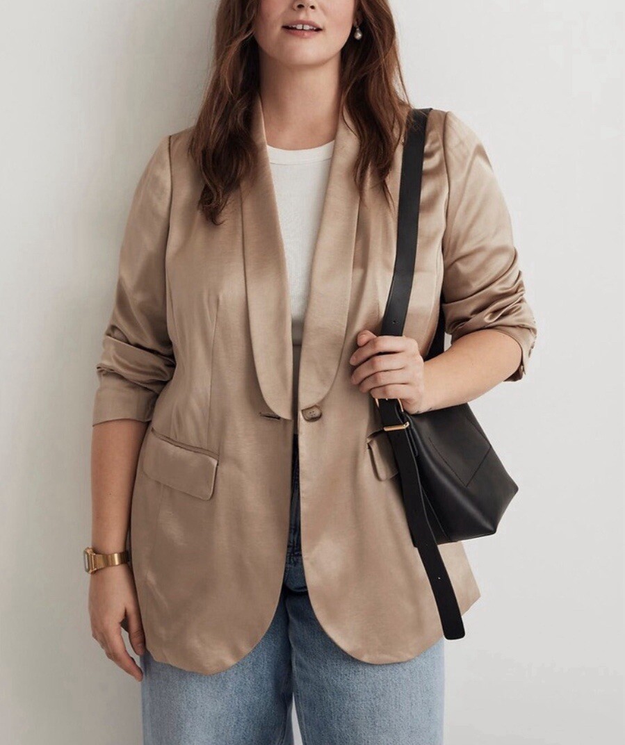 (取寄) メイドウェル レディース サテン オーバーサイズ ブレーザー Madewell women Satin Oversized Blazer Matchstick Madewell Satin Oversized Blazer In Matchstick Sz 16W New | eBay