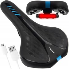 Bike Saddle Mountain Sports Bicycle Seat Comfortable Soft Black Foam LED Light