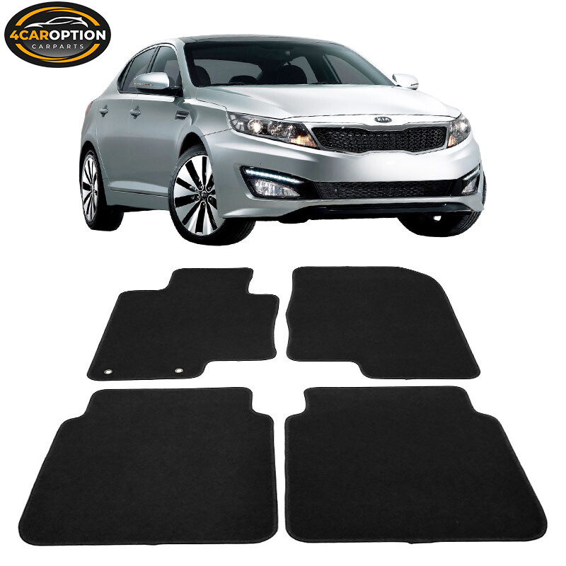 Fits 1115 Kia Optima Floor Mats Carpets Front & Rear 4PC Black Nylon