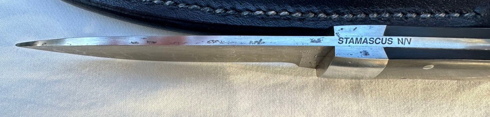 Stamascus N/V Raindrop Pattern Damascus Steel Knife - Famous Maker