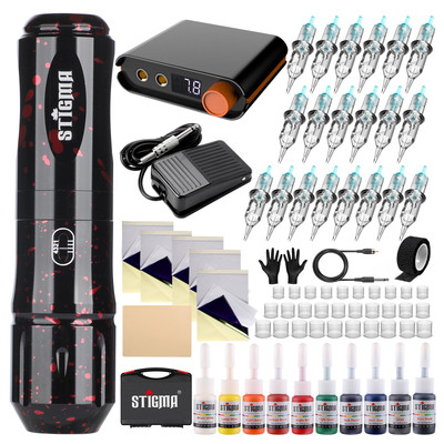 STIGMA Tattoo Maschine Set Kompletter Rotary Tattoo Stift mit 20Pcs Tattoo