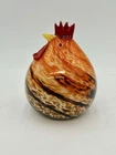 Vintage Murano Style Studio Art Glass Rooster Sculpture Multicolored Swirls 8.5”