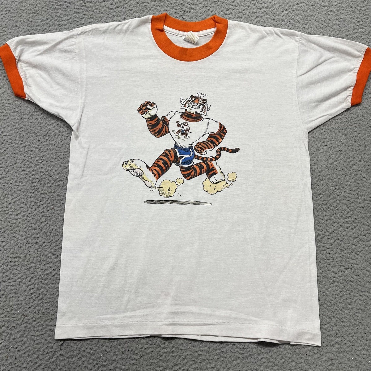 Vintage Ringer T Shirt Mens XL Tiger 70's 80's Made In USA
