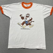 Vintage Ringer T Shirt Mens XL Tiger 70's 80's Made In USA Sportswear Sports