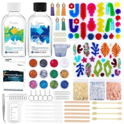 Epoxy Resin Set 8oz mit Form Kristallklar UV-beständig DIY Schmuck