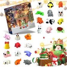 24Pcs 3D Printed Animals Set,Cute Articulated Flexible Figurines colorful
