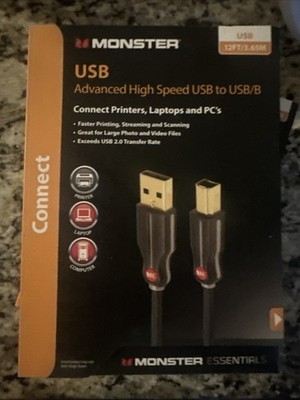 Monster USB advanced High Speed USB To USB/b Connect To Printers, Laptops And Pc