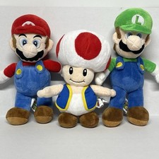 Nintendo Super Mario Bros Plush Lot of 3 Mario Luigi Toad