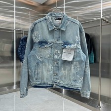 Fashion Men's Personality Graffiti Casual Denim Letter Print Logo Jackets PU6016