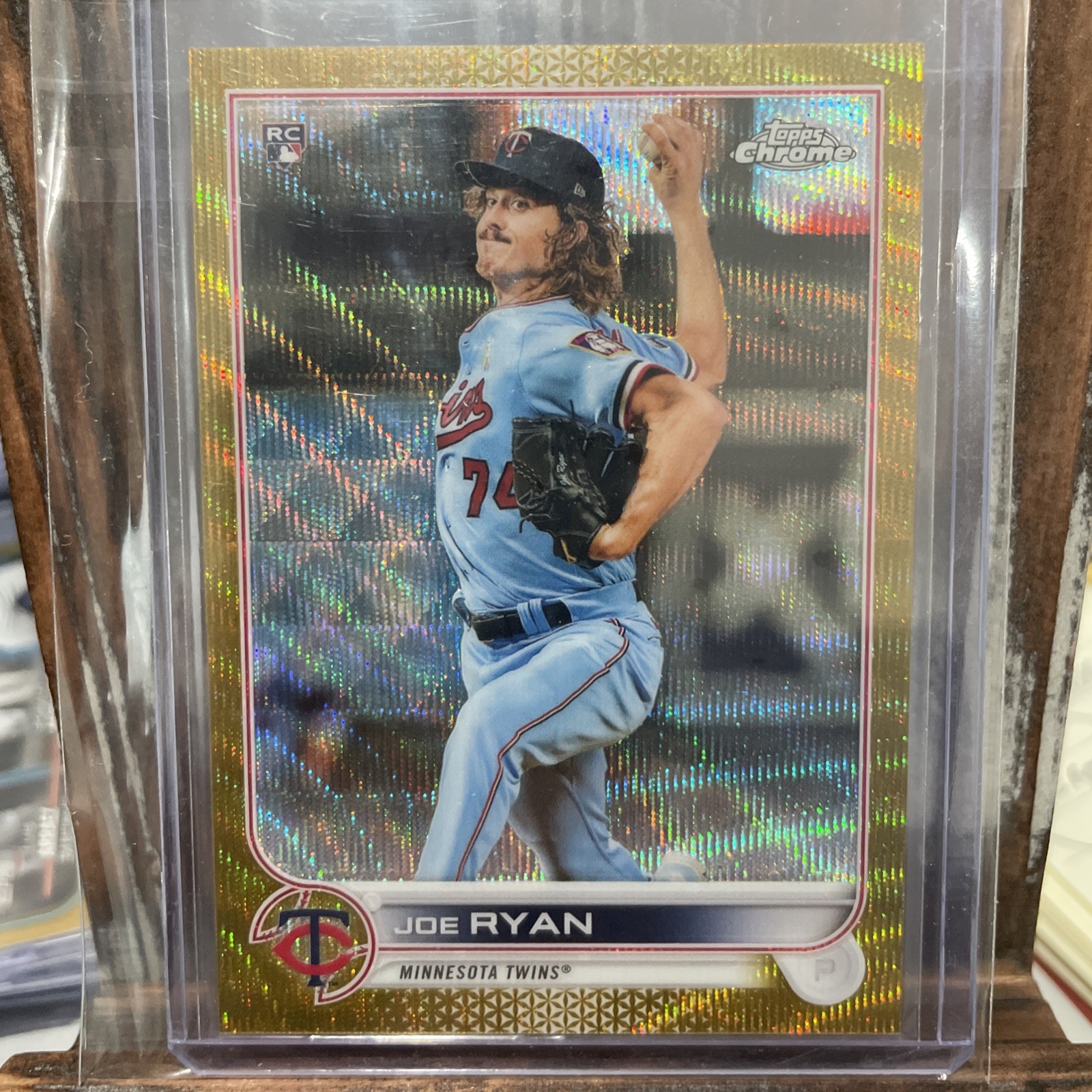 2022 Topps Chrome Joe Ryan Gold Wave Refractor Rookie /50 #48 Minnesota Twins RC