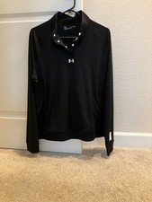 NWOT Under Armour Women's Team Performance Pullover Black Long Sleeve Snap XL
