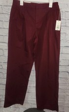 NWT A New Day Womens Burgundy Pants Straight Relaxed Hip Thigh Choose Size
