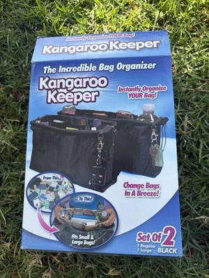 Kangaroo Keeper Black Bag Organizer Set of 2 Reversible Fits Small & Large Bags