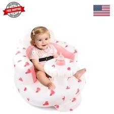 Inflatable Baby Seat with Tray for 3 Up Baby, Portable Upseat Baby Chair wit...