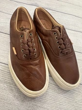 Vans ERA Lux Leather Shoes Men 9 Shaved Chocolate/Porcini New Sneakers
