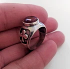 Ancient Vintage Victorian Sterling Silver Ring Royal Red Carnelian Ston Size 9.5
