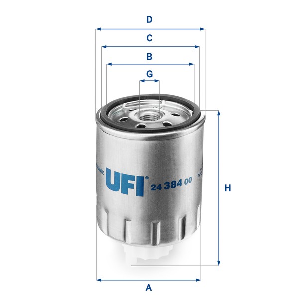 Ufi 24.384.00 Kraftstofffilter FüR Peugeot Renault Opel CitroËN Volvo Nissan-image