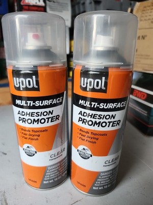 2 cans UPOL UP2096 PREMIUM SPRAY ADHESION PROMOTER CLEAR 10oz.