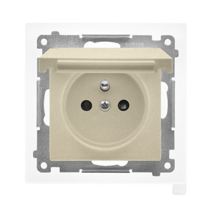 55 CHAMPAGNE MODULE MATT SOCKET 1X Z/U WITH FLAP TGZ1BCZ.01/144